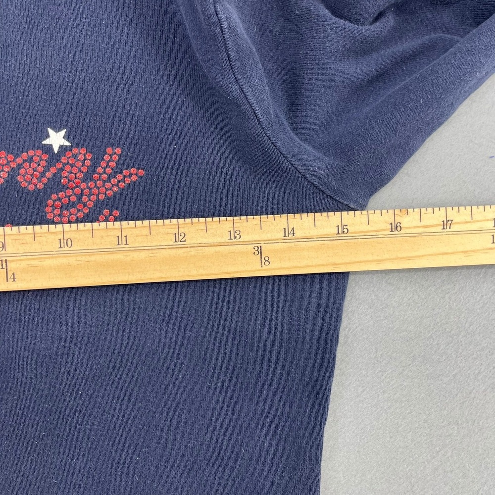 Tommy Girl Jeans Vintage Navy Blue Long Sleeve Rhinestone Star Shirt Womens M - Picture 11 of 13